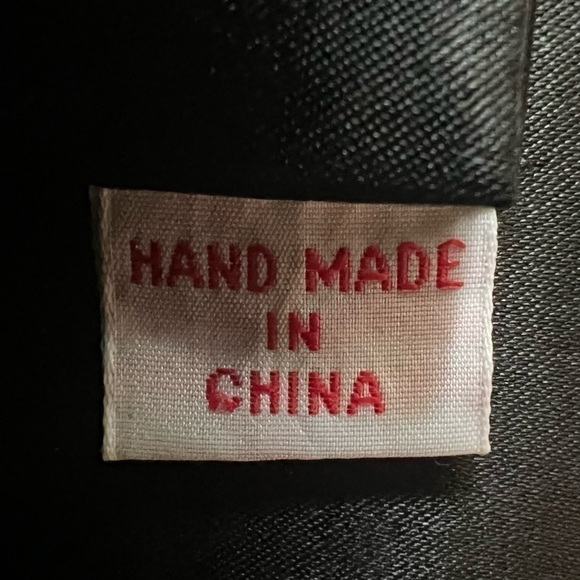 Evening‎ Bag Black Satin Handmade Crossbody OR Clutch Carla Marchi Handmade EUC - Picture 9 of 11